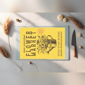 Yellow Flower Market Glass Kitchen Cutting Board